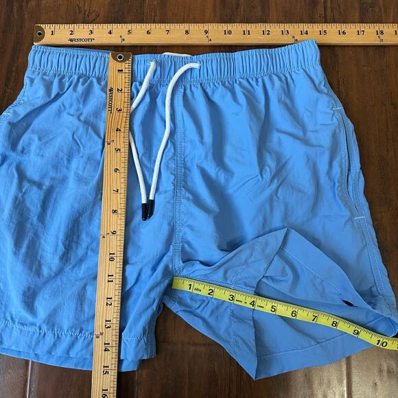 SOLID & STRIPED Swim Trunks Sky Blue Mesh Lined Drawstring Surf Beach - Picture 8 of 8